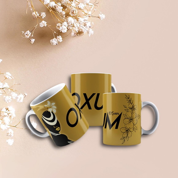 Caneca Personalizada de Porcelana Orixá Oxum