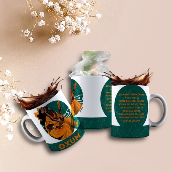 Caneca Personalizada de Porcelana Orixá Oxum
