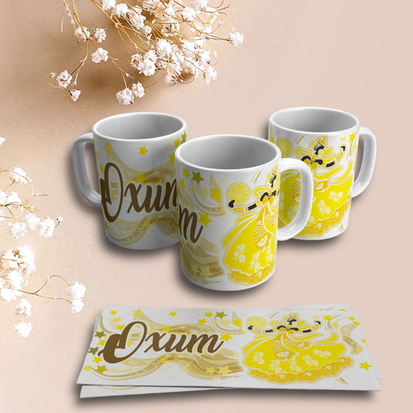 Caneca Personalizada de Porcelana Orixá Oxum