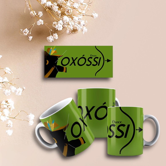 Caneca Personalizada de Porcelana Orixá Oxossi