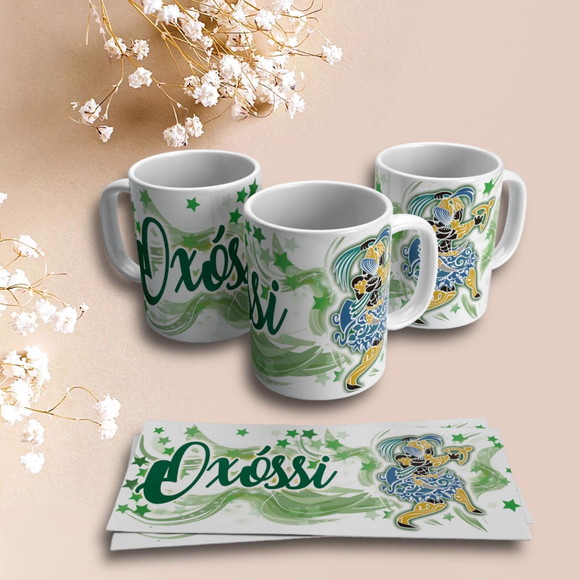 Caneca Personalizada de Porcelana Orixá Oxossi