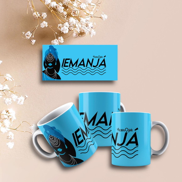 Caneca Personalizada de Porcelana Orixá Iemanjá