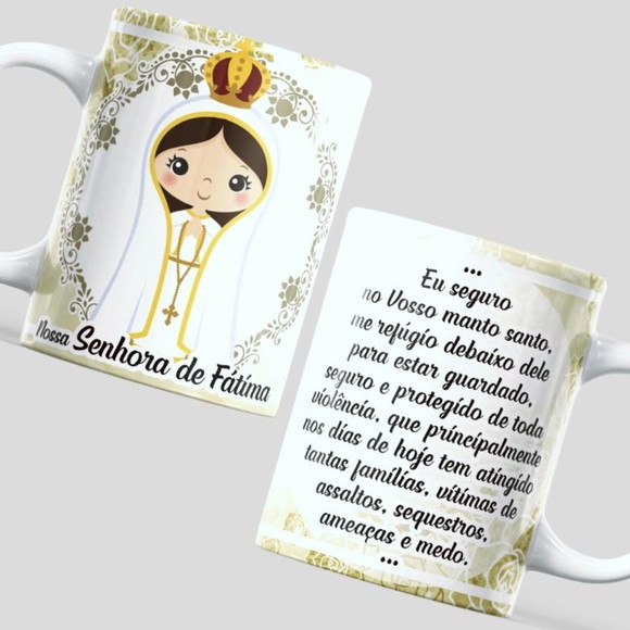 Caneca Personalizada de Porcelana Nossa Senhora de Fátima