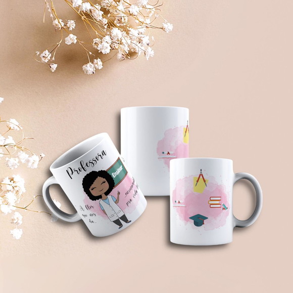 Caneca Personalizada de Porcelana Profissão Professora