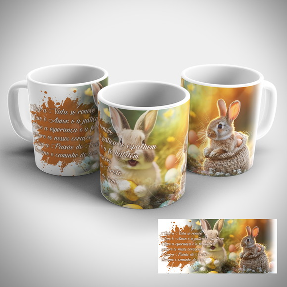 Caneca Personalizada de Porcelana Páscoa