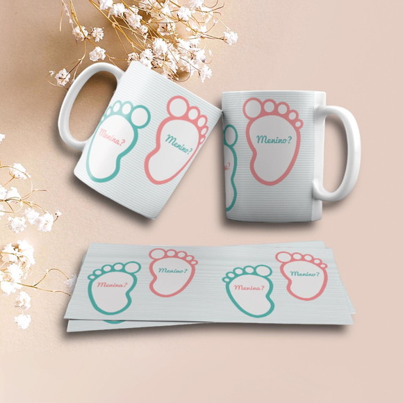 Caneca Personalizada de Porcelana Chá Revelação