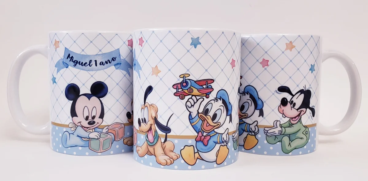 Caneca personalizada aniversário Mickey Baby