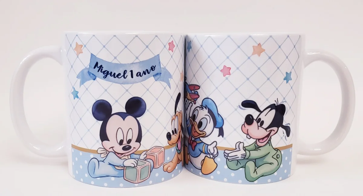 Caneca personalizada aniversário Mickey Baby - Imagem 2