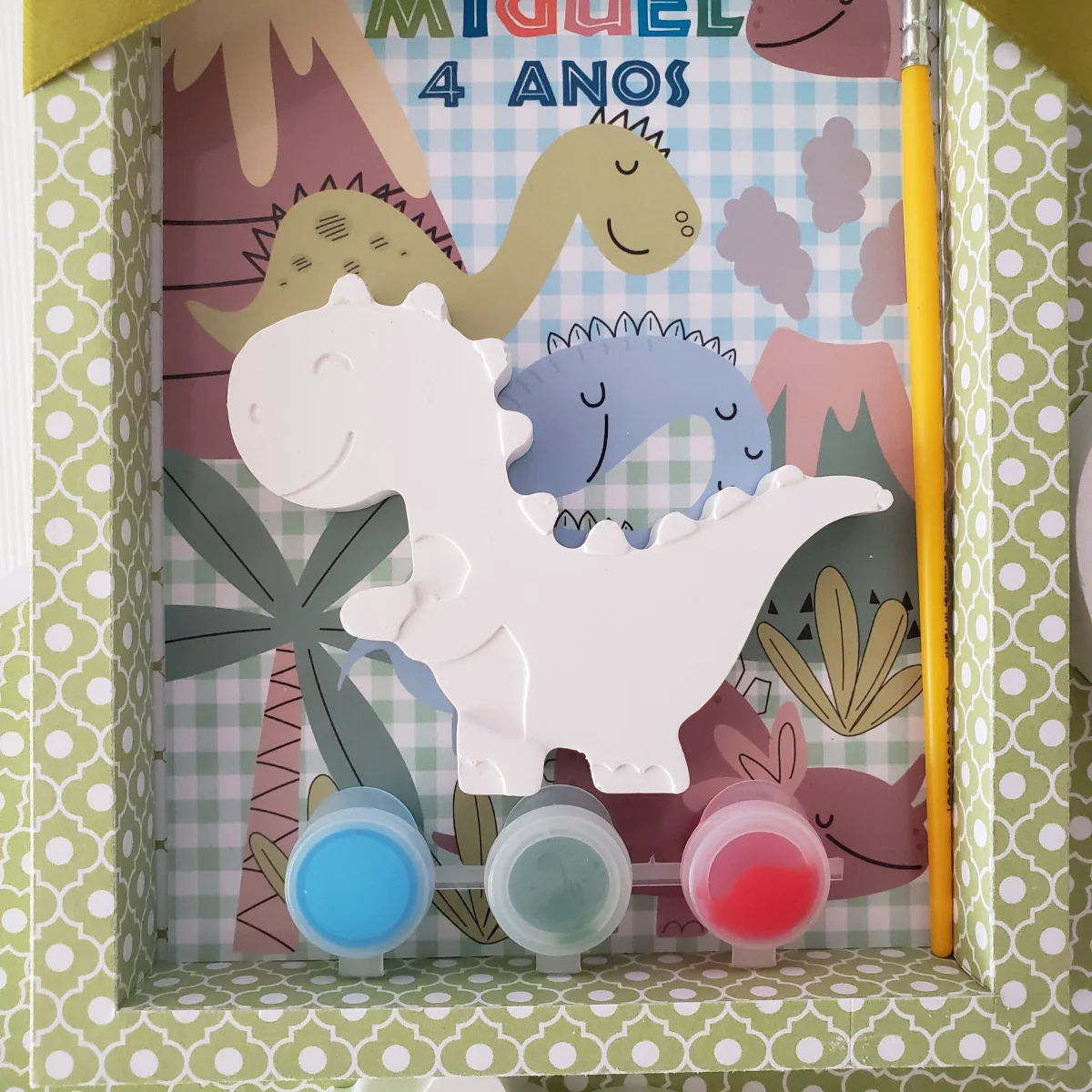 Lembrancinha aniversario Kit pintura em gesso Dinossauro - Imagem 2