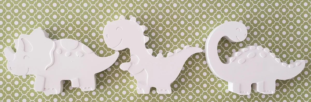 Lembrancinha aniversario Kit pintura em gesso Dinossauro - Imagem 3