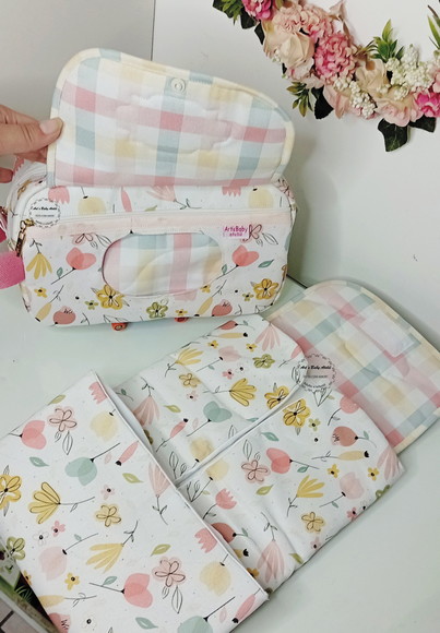 Porta Fraldas lenço umedecido com Trocador Removível