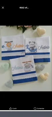 Trio Fralda de Boca Bordada com nome