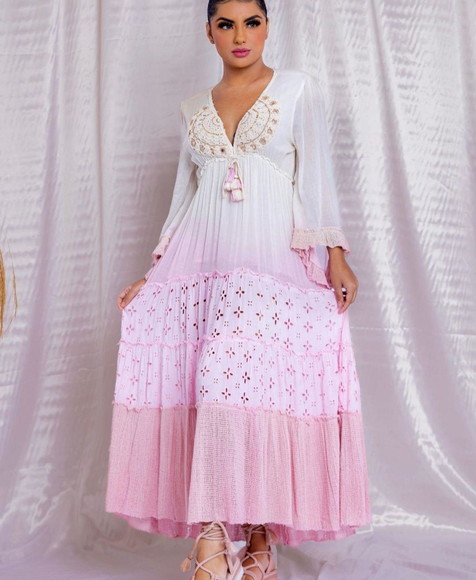 Vestido Algodão Bordado Boyo Chic Artesanal