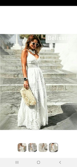 Vestido Longo Branco de Renda Casamento Civil Noiva