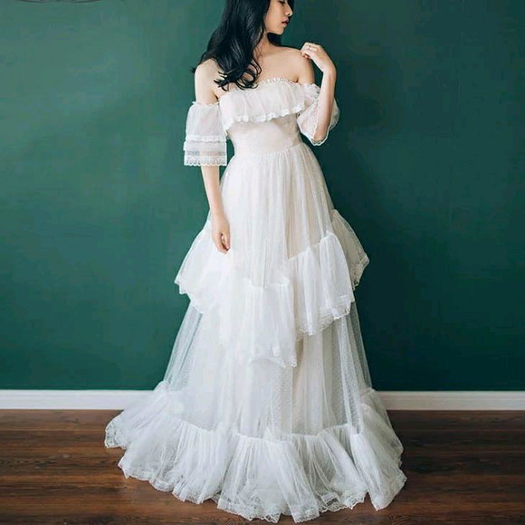 Vestido Longo Branco Noiva Pre Wedding