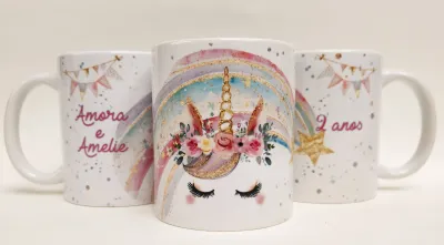 Caneca personalizada aniversário unicórnio