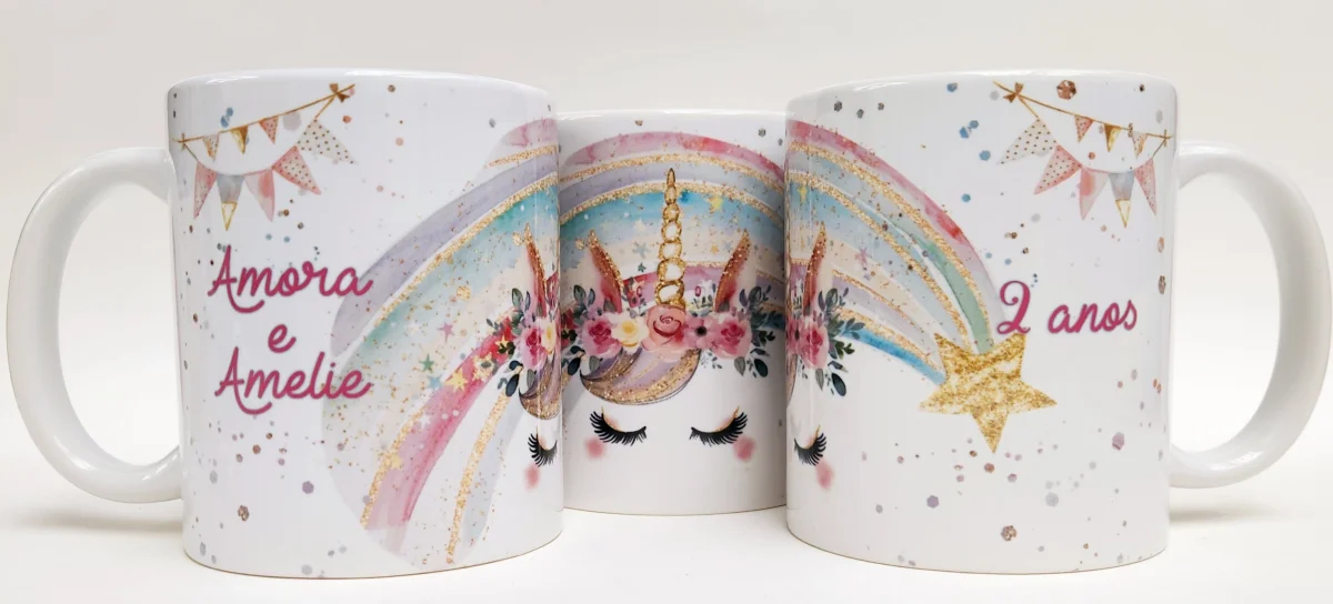 Caneca personalizada aniversário unicórnio - Imagem 2