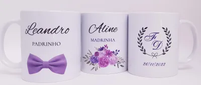 Caneca personalizada casamento padrinhos