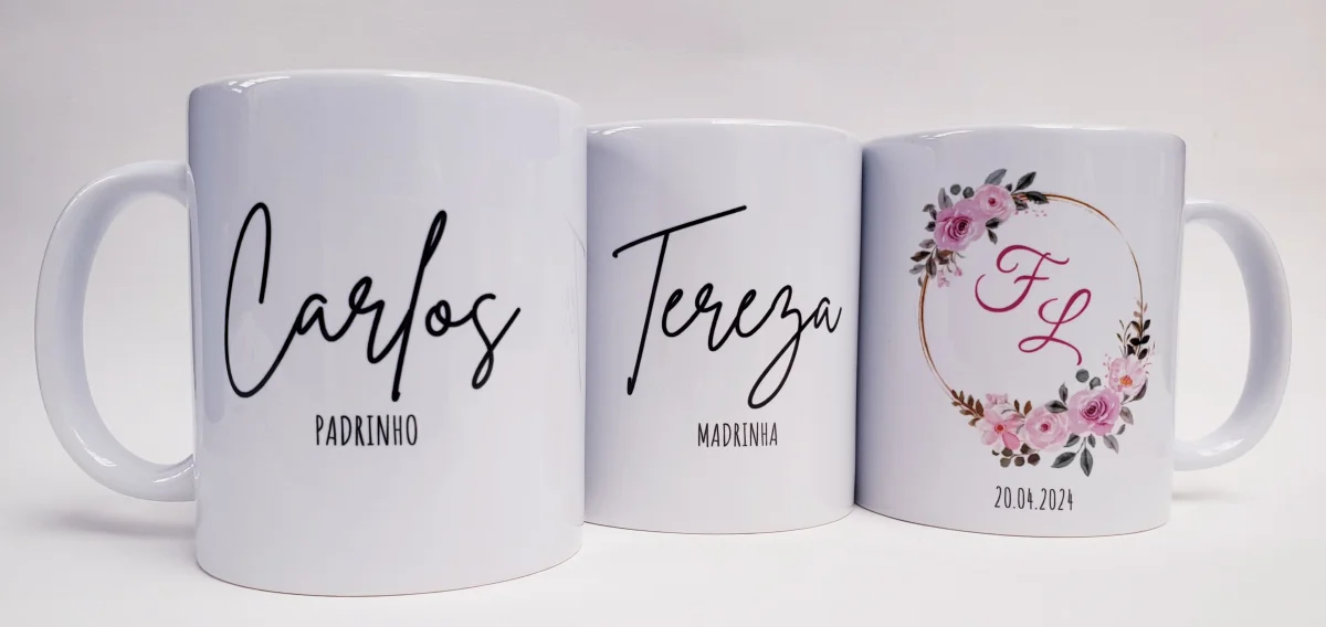 Caneca personalizada casamento padrinhos