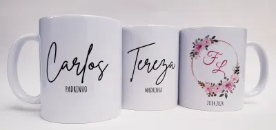 Caneca personalizada casamento padrinhos