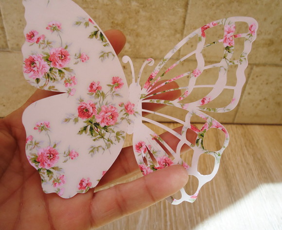 Borboleta papel floral 5cm