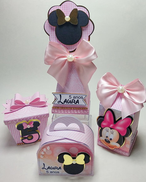 Kit caixas Minnie 32 pçs Luxo