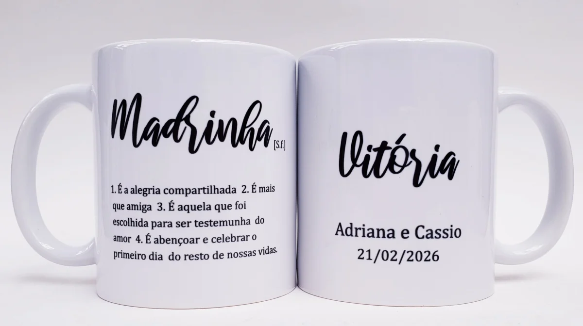 Caneca personalizada casamento padrinhos
