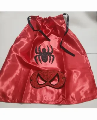 15 Capas de Cetim e Máscaras com Glitter Homem Aranha