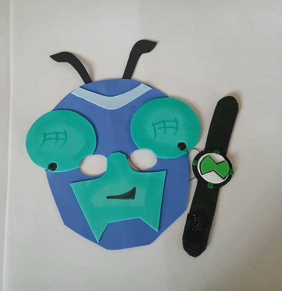 20máscaras Enxurrada e Insectoide Ben 10 + Relógio Omnitrix - Imagem 2