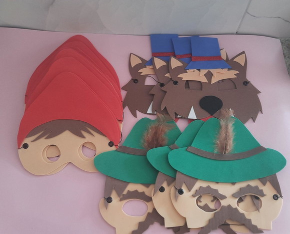 20 Máscaras Chapeuzinho Vermelho, Lobo e Caçador - Imagem 2