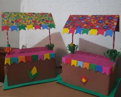 Barraquinha Junina Enfeite de Mesa