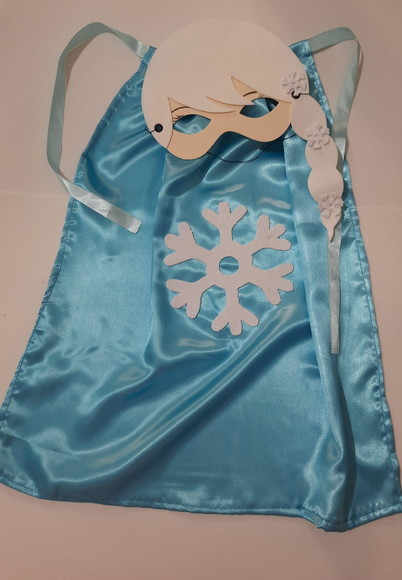Máscara e Capa de Cetim Elsa Frozen