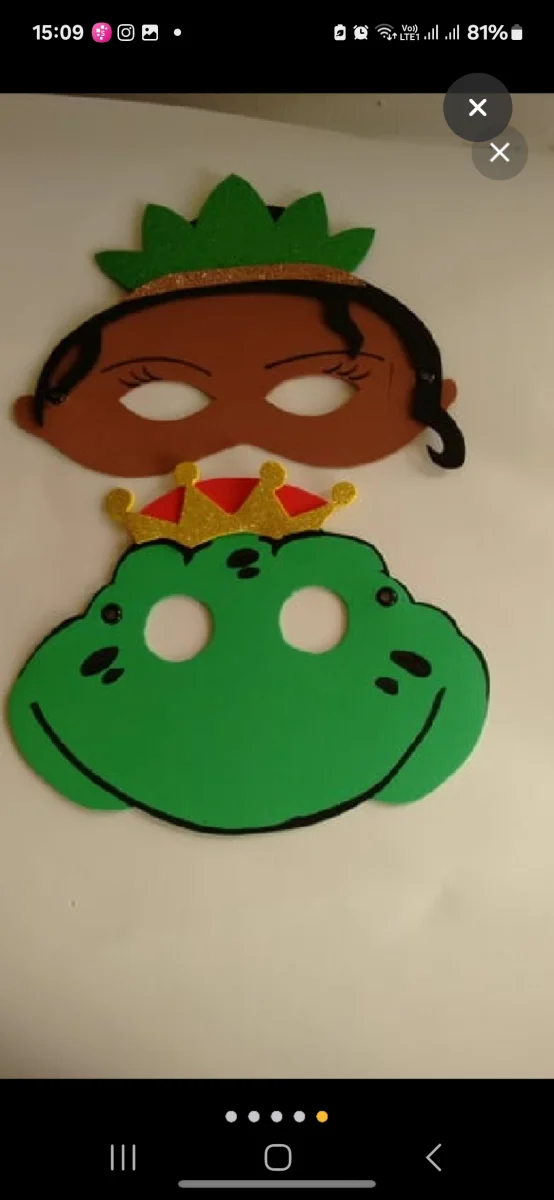 Máscaras a Princesa e o sapo