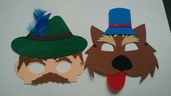 Máscaras Lobo Mau e Caçador - Imagem 1