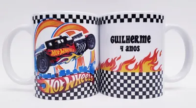 Caneca personalizada aniversario Hot Weels