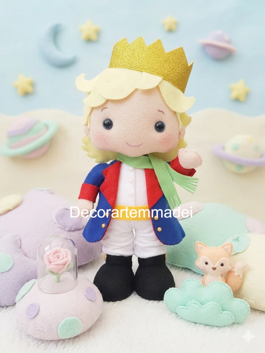 Pequeno príncipe boneco decoração feltro festas - Imagem 2