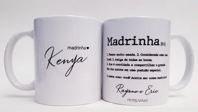 Caneca personalizada casamento padrinhos