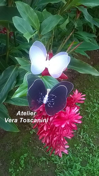 Kit 10 Borboletas de Meia de Seda para Apliques - Imagem 5