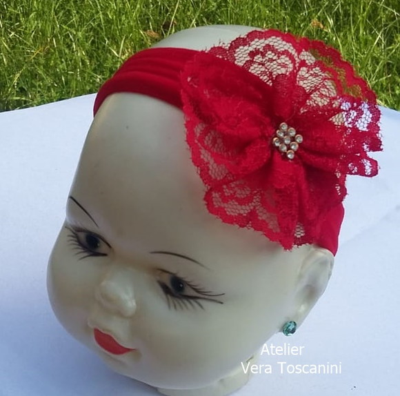 Kit de 3 Faixas para bebê RN flor de renda