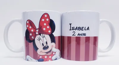Caneca personalizada aniversario mickey minnie turma do mickey