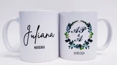 Caneca personalizada casamento padrinhos