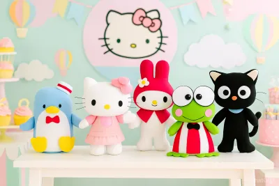 Kit Hello Kitty e Sua Turma Bonecas Decoração em Feltro