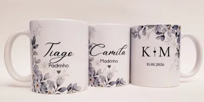 Caneca personalizada casamento padrinhos