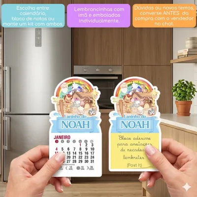 KIT COM 10 MINI CALENDÁRIO OU BLOCO DE RECADO ARCA DE NOÉ