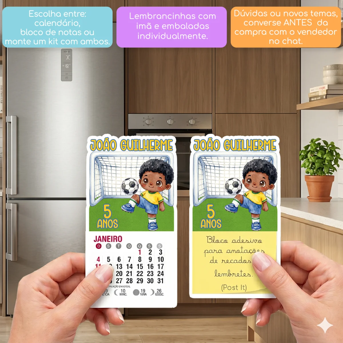 KIT COM 10 MINI CALENDÁRIO OU BLOCO DE RECADO FUTEBOL