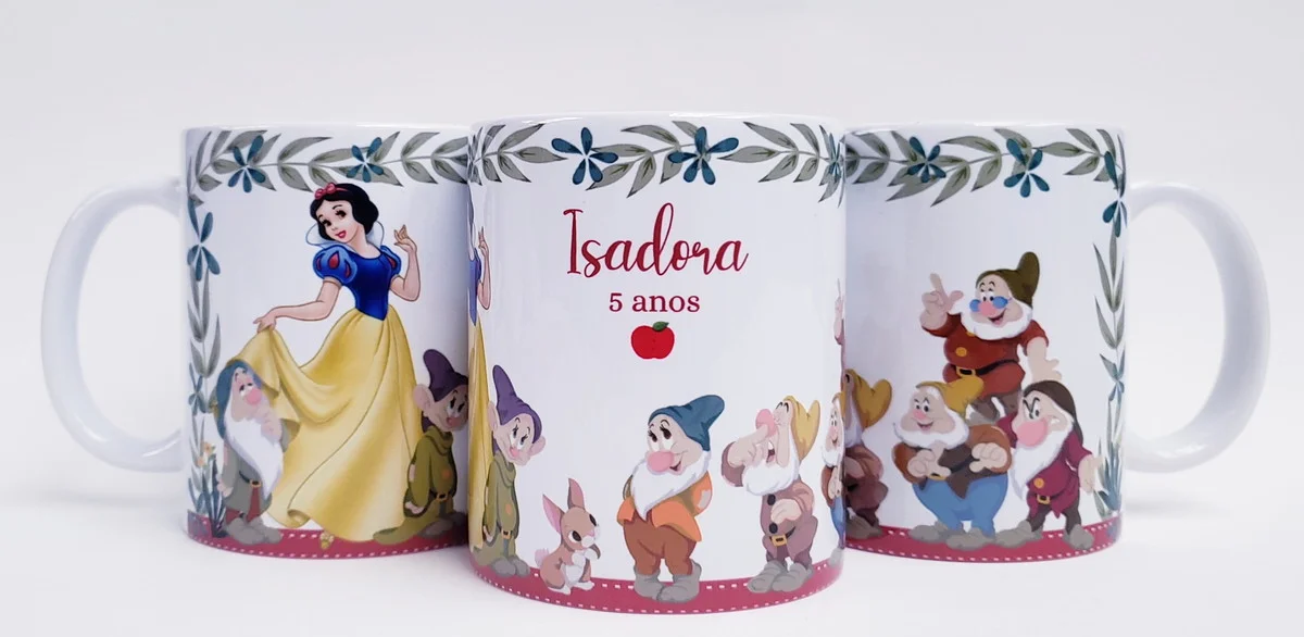 Caneca personalizada aniversario Branca de Neve - Imagem 1