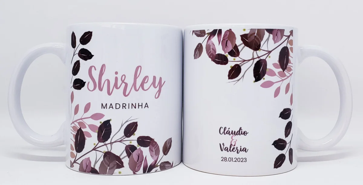 Caneca personalizada casamento padrinhos madrinhas