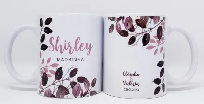 Caneca personalizada casamento padrinhos madrinhas