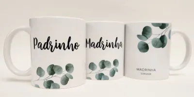 Caneca personalizada casamento padrinhos madrinhas