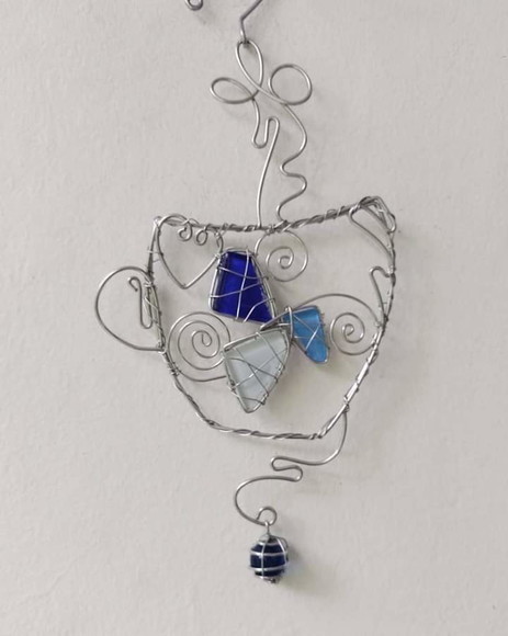 Suncatcher Cafezinho em tons de azul
